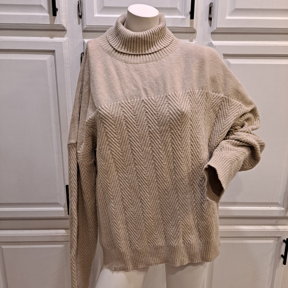 Made With Love Cozy Cream Turtleneck Sweater for Women